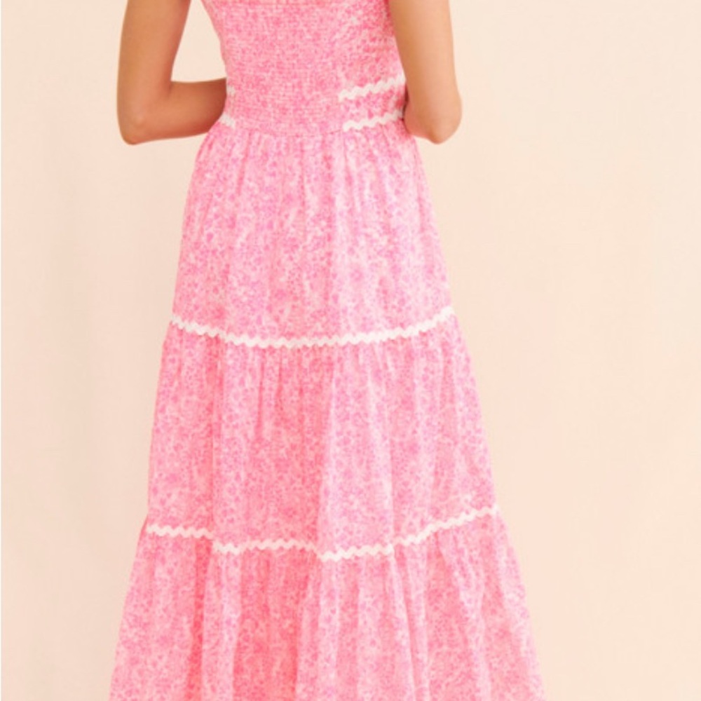 Pink Floral Maxi Dress